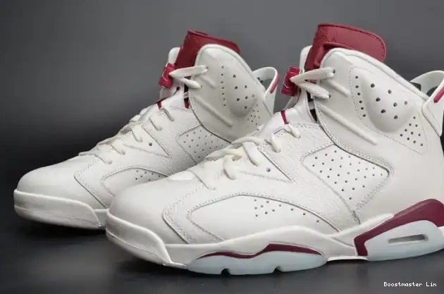 Bmlin Air Retro Jordan 6 white 384664-116 Maroon 0501